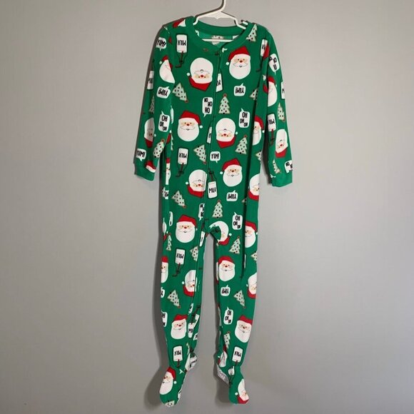 5/$25 Carter's Christmas Santa Holiday zipper fleece footie pajamas jammies pjs - Picture 1 of 5